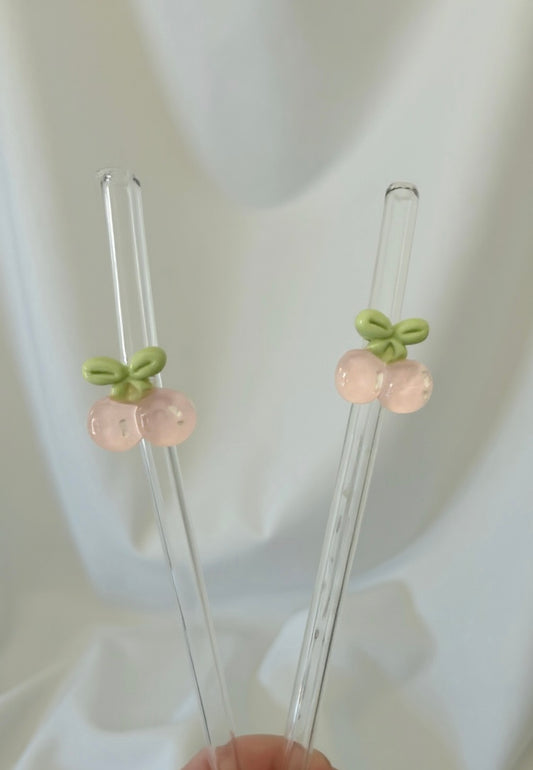 Straws- Large Pink Cherry