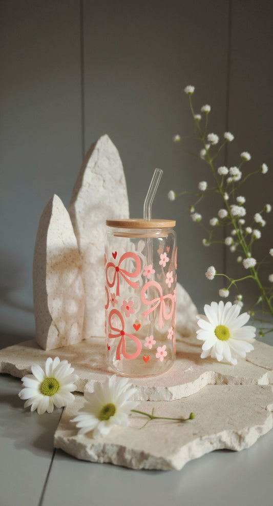 Flower Bow Glass Tumbler