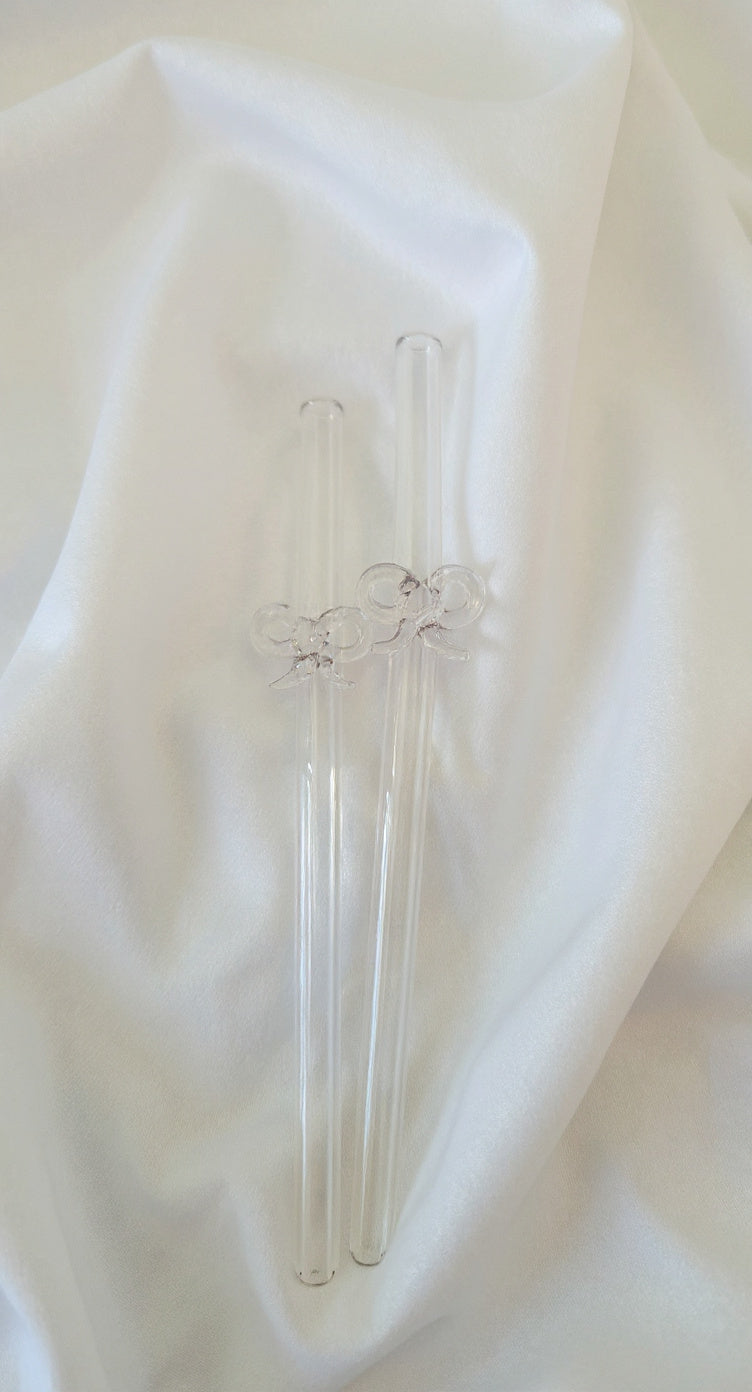 Straws - Soft Pink Bow