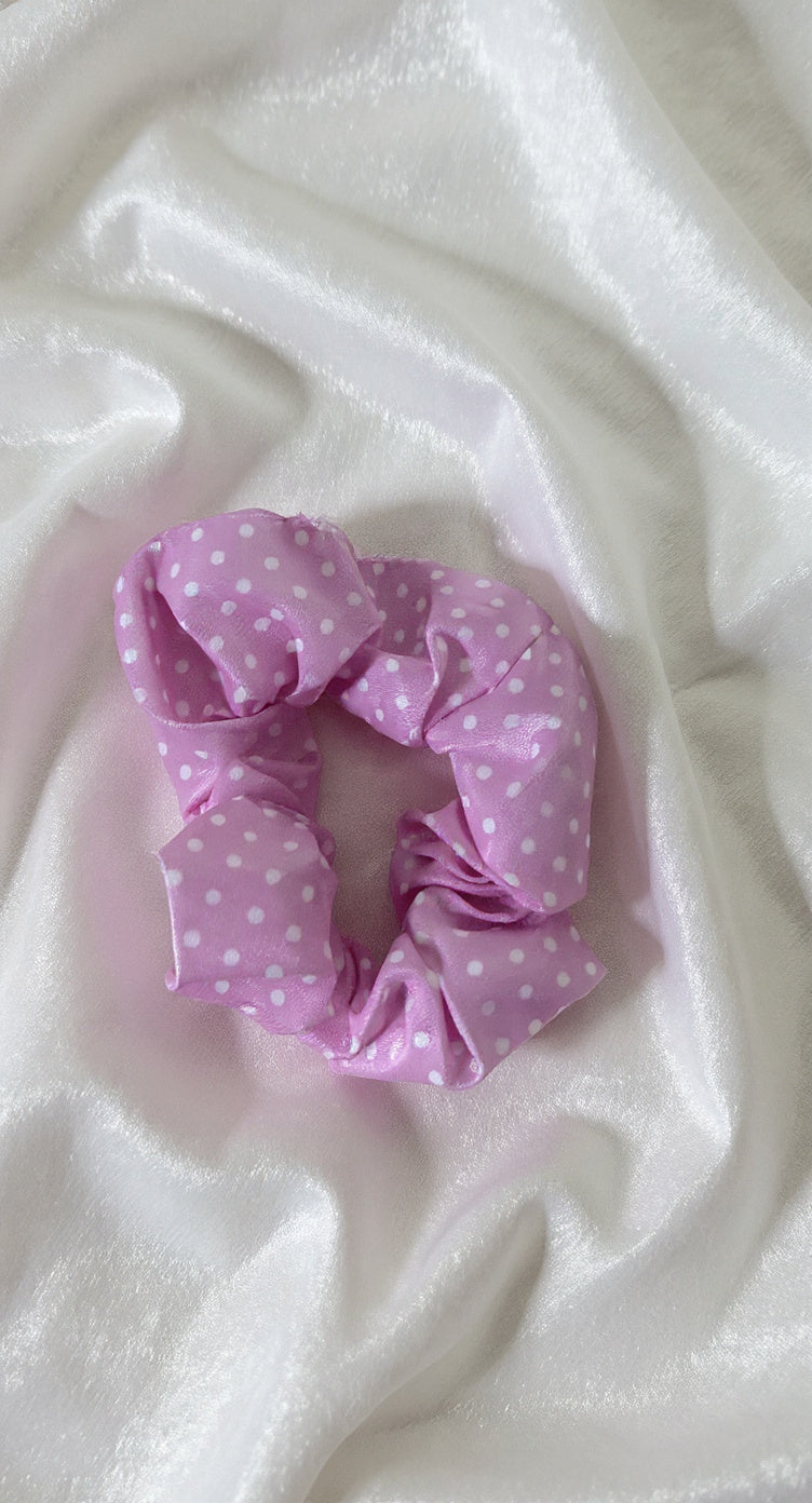 Scrunchies -  Pink Polka dots Pattern